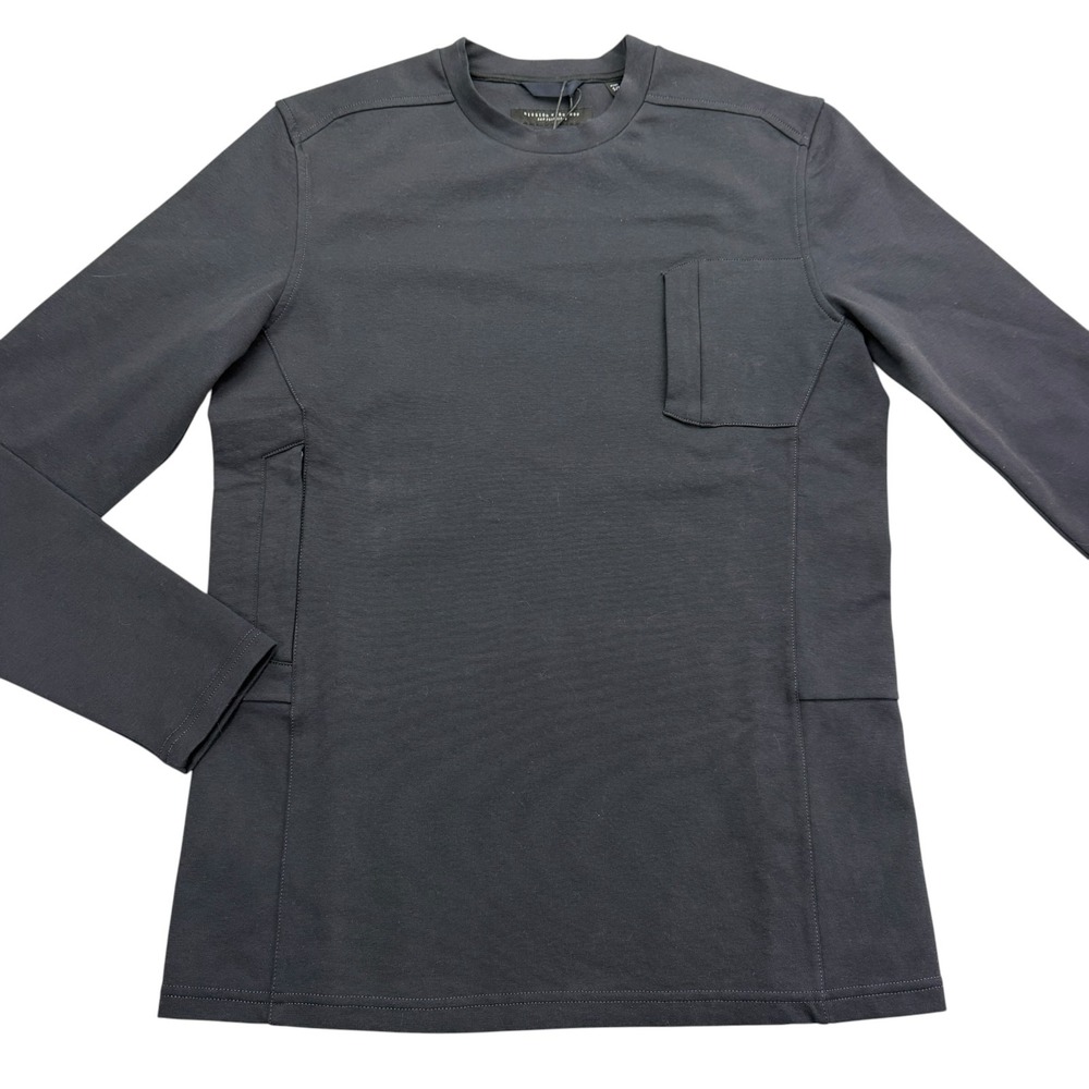 Mission Workshop Mondial Shirt Mens Small Black Long Sleeve Crewneck Sweatshirt